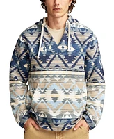 Lucky Brand Men's Long Sleeve Woven Jacquard Baja Hooded Pullover