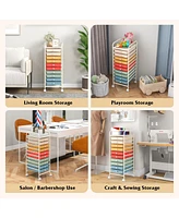 Gouun 10 Drawer Rolling Storage Cart Organizer with 4 Universal Casters