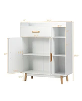 Gouun Floor Storage Cabinet Free Standing Cupboard Chest