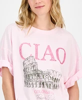 Love Tribe Juniors' Ciao Graphic Boyfriend Tee