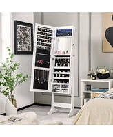 Gouun Free Standing Full Length Jewelry Armoire with Led Lights