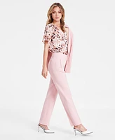 Bar Iii Women's Flat-Front Straight-Leg Suit Pants, Exclusively at Macy's