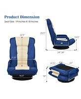Gouun 360-Degree Swivel Gaming Floor Chair with Foldable Adjustable Backrest
