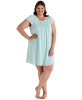 Miss Elaine Plus Short-Sleeve Printed Short Gown