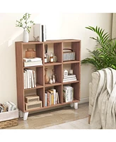 Gouun 9-Cube Bookcase with 6 Removable Shelves and Raised Support Feet