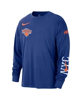 Nike Men's Blue New York Knicks 2024/25 City Edition Courtside Max90 Heavyweight Long Sleeve T-Shirt