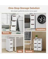 Gouun -Drawer Rolling Organizer Unit Narrow Storage Cabinet with Built-In Wheels for Small Space