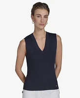 Tommy Hilfiger Women's Ribbed V-Neck Sleeveless Sweater