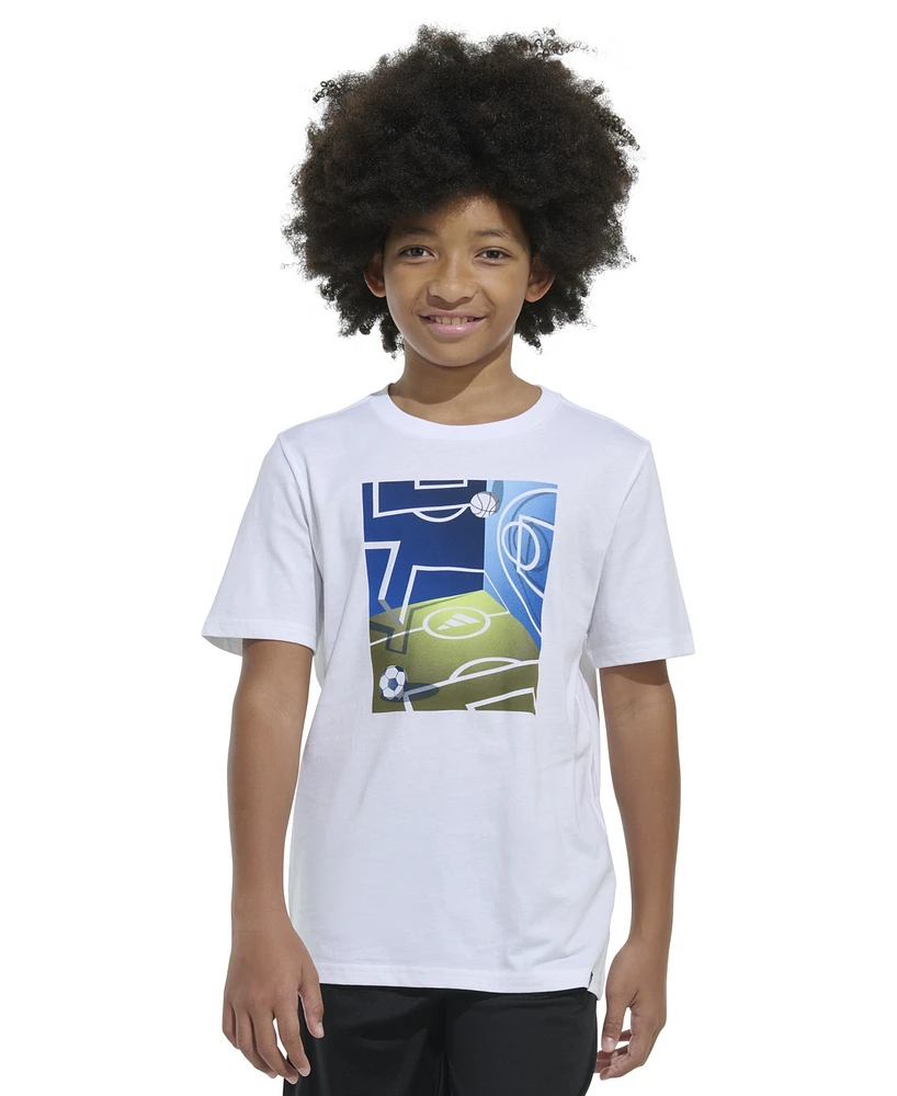 adidas Big Boys Short-Sleeve Surreal Sport Graphic Cotton T-Shirt