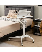 Gouun Height Adjustable Mobile Standing Desk with Detachable Holde