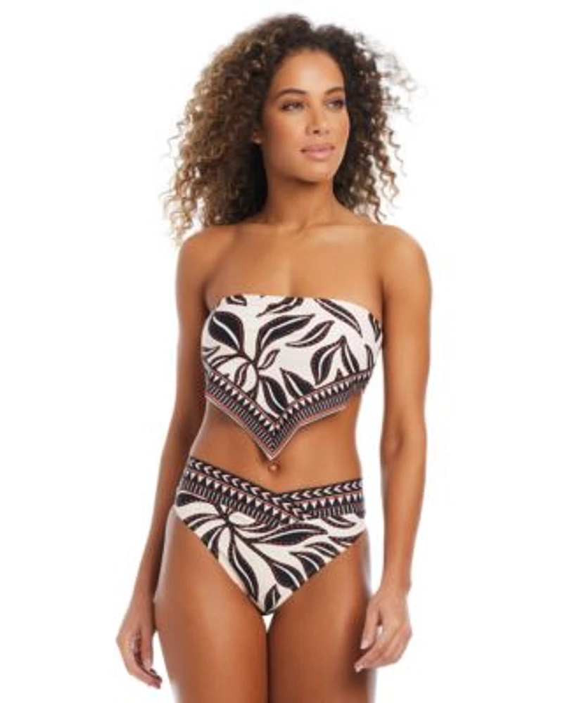 Bar Iii Womens Resort Daze Scarf Bandeau Bikini Top High Waist Bottoms Exclusively At Macys