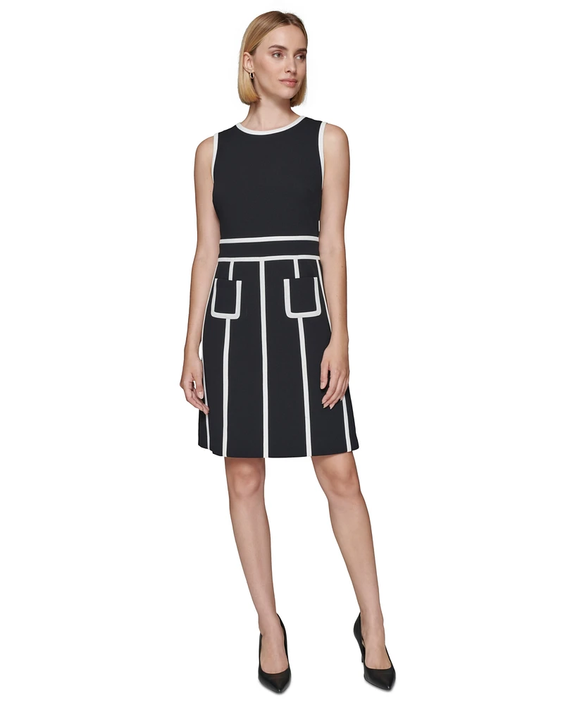 Karl Lagerfeld Paris Women's Sleeveless A-Line Dress