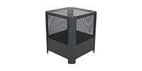 Slickblue 16 Inch Small Grelha Square Outdoor Fire Pit with Grilling Grate