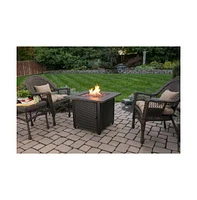 Slickblue 30-inch Outdoor Bronze Lp Propane Gas Fire Pit with Lava Rocks and Cover