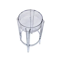 LeisureMod Averill Plastic Barstool with Clear Acrylic Seat and Legs, Set of 2