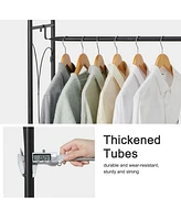 Unho Metal Clothes Rack: Garment Hanging Storage Shelf Shoes Stand for Bedroom Living Room