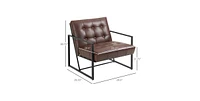 Slickblue Retro Tufted Faux Leather Metal Frame Accent Chair