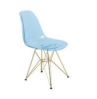 LeisureMod Cresco Molded Eiffel Side Chair with Gold Base