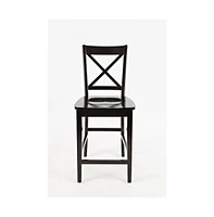 Jofran Simplicity Solid Wood Classic X-Back Counter Stool (Set of 2