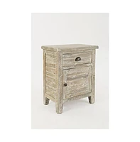 Jofran Artisan's Craft Rustic Farmhouse Distressed Solid Wood Accent Table