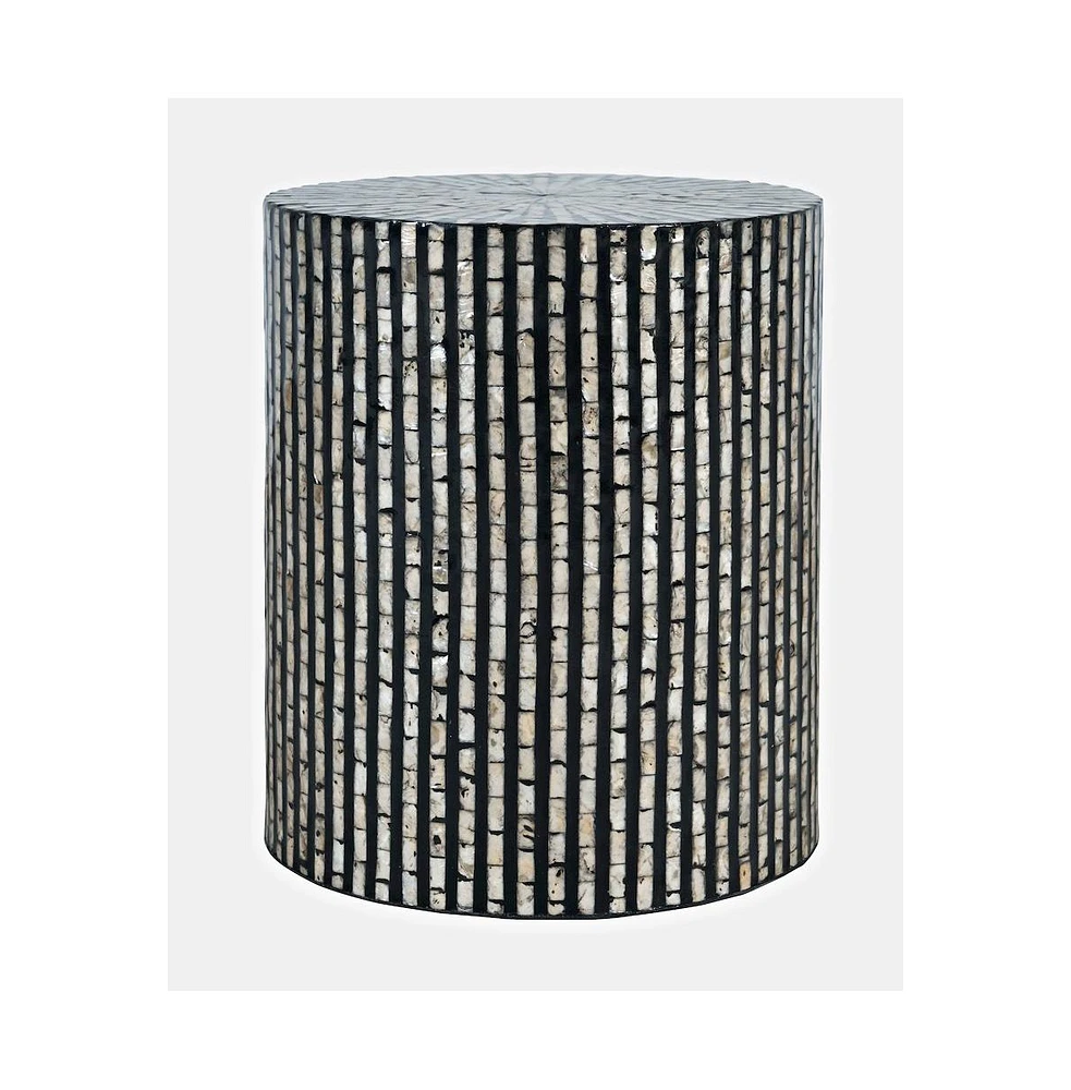 Jofran Global Archive Small Terrazzo Handcrafted Capiz Shell Accent Table