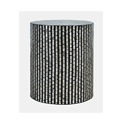 Jofran Global Archive Small Terrazzo Handcrafted Capiz Shell Accent Table