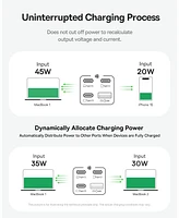 Baseus PowerCombo Mini Power Strip 5 in 1 Charging Station 67W Usb C Fast Charger,5ft Flat Extension Cord with 2 Ac Outlets