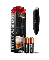 Zulay Kitchen Milk Frother Wand Drink Mixer with Aa Duracell Batteries