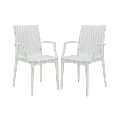 LeisureMod Weave Mace Indoor/Outdoor Chair (With Arms