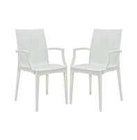LeisureMod Weave Mace Indoor/Outdoor Chair (With Arms