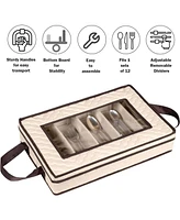 Florida Brands Flatware Storage Case for cutlery - Holds a 12 Serving Set in 5 compartments