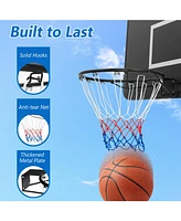 Kuyotq 15 Inch Basketball Rim Goal Replacement with All Weather Net and Mounting Hardware