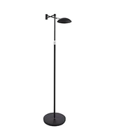 360 Lighting Sparta Modern 49 1/2" Tall Standing Floor Lamp Skinny Swing Arm Pharmacy Pole Task Led Adjustable Black Metal Living Room Bedroom House R