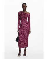 Desigual Women's Psychedelic checkered dress