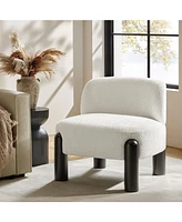 Hulala Home Zara Modern Armchair with Solid Wood Legs and Adjustable Feet