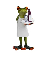 Fc Design "2-pc Gift Set" 6"H Frog Chef Wine Serving Statue Funny Animal Figurine Statue Ornament Home Room Office Decor and Perfect Gift Ideas for Ho