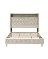 Hulala Home Dimas Modern 81.5" Bed with Storage Compartments