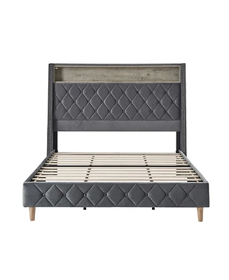 Hulala Home Dimas Modern 81.5" Bed with Storage Compartments