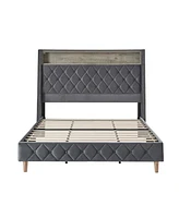 Hulala Home Dimas Modern 81.5" Bed with Storage Compartments