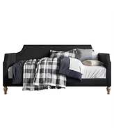 Slickblue Polyester Fabric Upholstered Daybed with Nailhead Trim