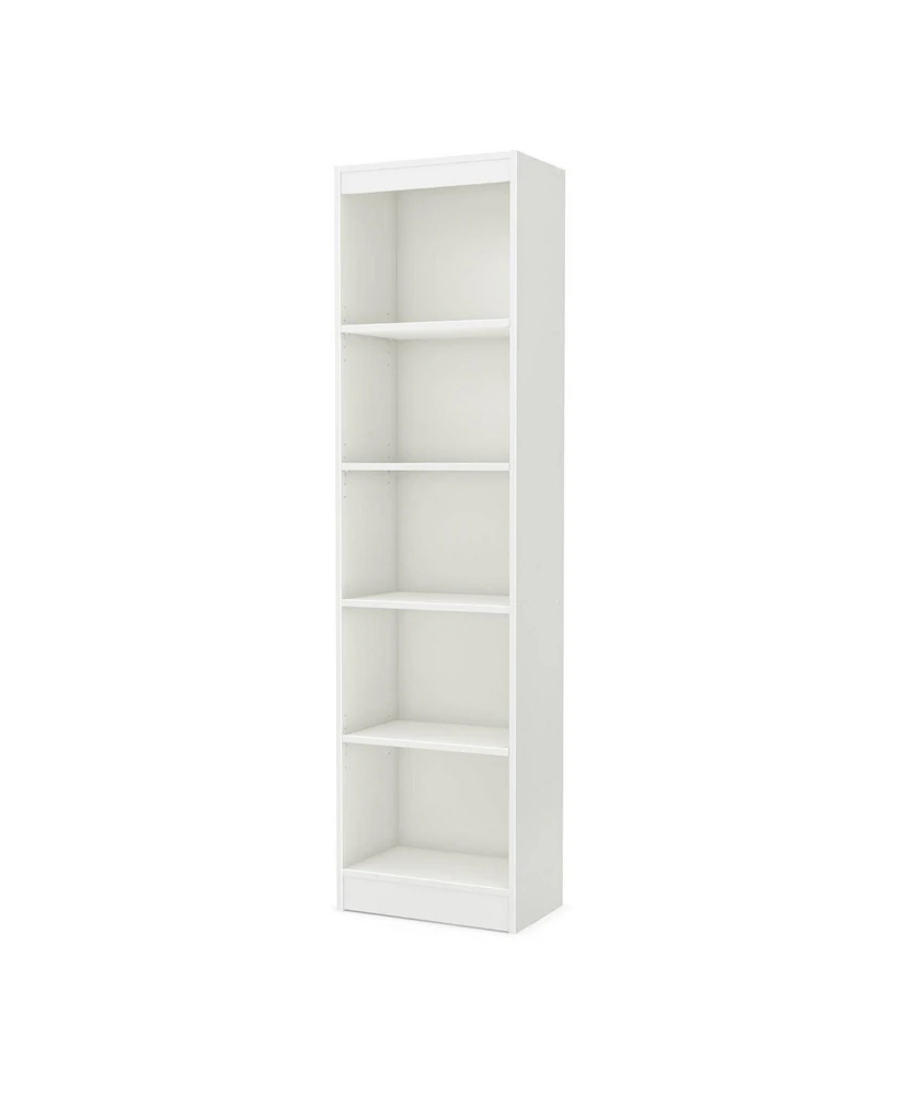 Slickblue 5-Shelf Narrow Bookcase for Efficient Storage and Space-Saving Organization