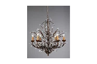 Slickblue Antique Crystal and Iron Chandelier with 6 Lights for Classic Elegance