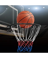 Gymax 15'' Basketball Rim Wall Door Mounted Basketball Hoop w/ All Weather Net