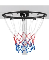 Gymax 15'' Basketball Rim Wall Door Mounted Basketball Hoop w/ All Weather Net