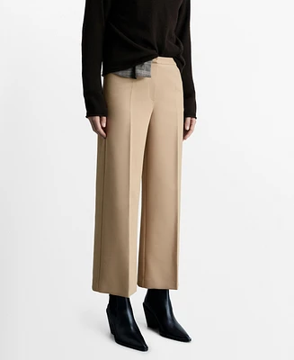 Mango Women's Wide Leg Pleated Pants