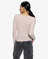 Sanctuary Women's white Lace Long Sleeve T-Shirt