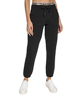 Calvin Klein Women's Fleece Logo Elastic High-Waist Joggers