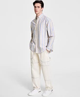 Hugo by Boss Men's Oversized-Fit Stripe Shirt