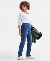 Style & Co Women's Mid-Rise Straight Pull-On Jeans, Exclusively at Macy's