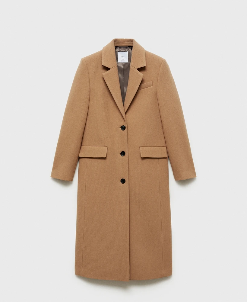 Mango Women's Slim Fit Wool Coat